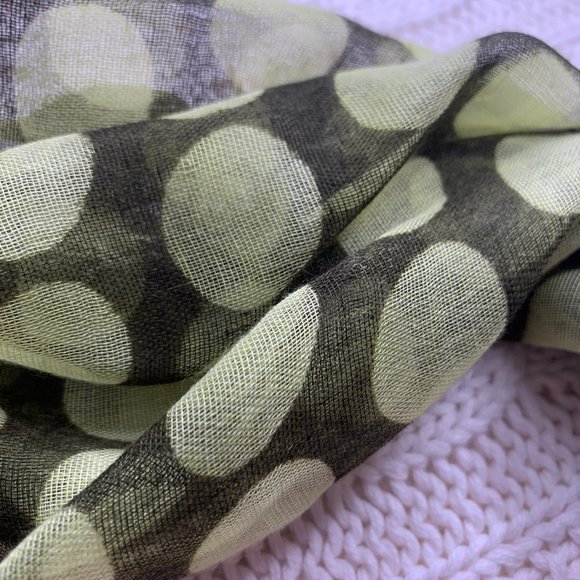 Olive and Light Green Polka Dot Scarf - Picture 2 of 3